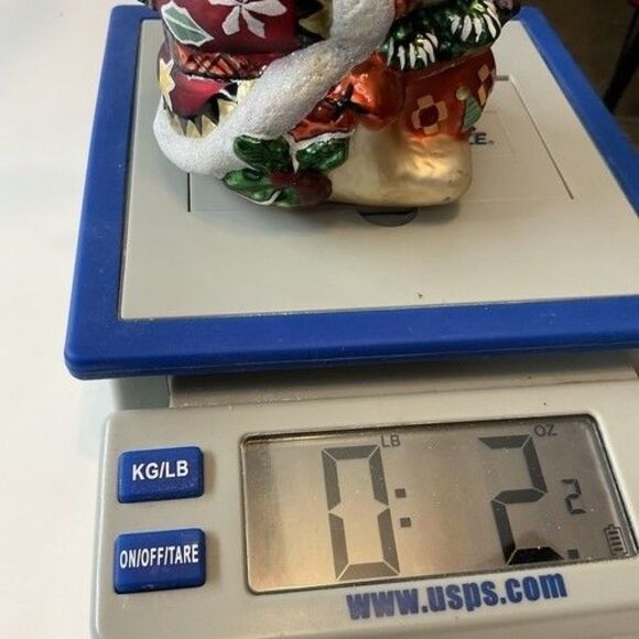 VTG Fitz and Floyd Blown Glass Ornament Lodge Rabbit Hugging Christmas Tree 4.5" - Picture 9 of 9